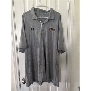 Under Armour Heatgear Polo Shirt Gray Sz 3XL UNC Loose Embriodered